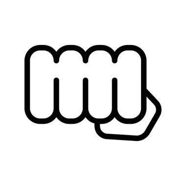 Yumruk simgesi simgesini yumrukla lineer logo işaretini siyah ve beyaz olarak web için ayarla