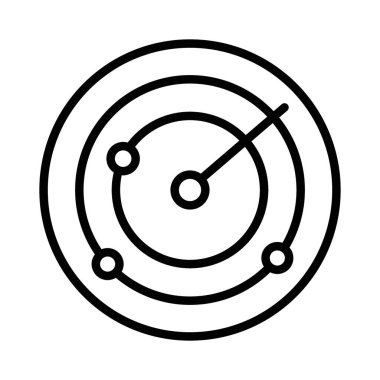 radar algılama simgesi doğrusal logo işareti web için siyah ve beyaz olarak belirlendi