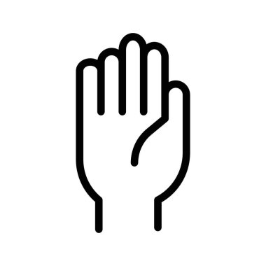 Yükseltilmiş El simgesi doğrusal logo işareti web için siyah ve beyaz olarak belirlendi