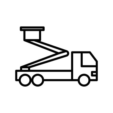 Kurtarma kamyonu sepetinin lineer logo işareti web için siyah beyaz koleksiyonu