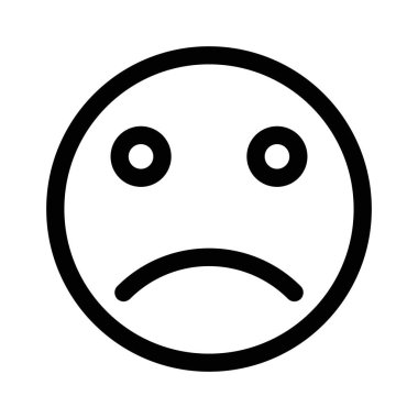 üzgün simge doğrusal logo işareti web için siyah ve beyaz olarak koleksiyon