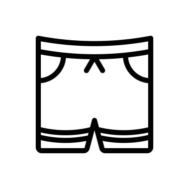 şort simgesi doğrusal logo işareti web için siyah beyaz olarak belirlendi