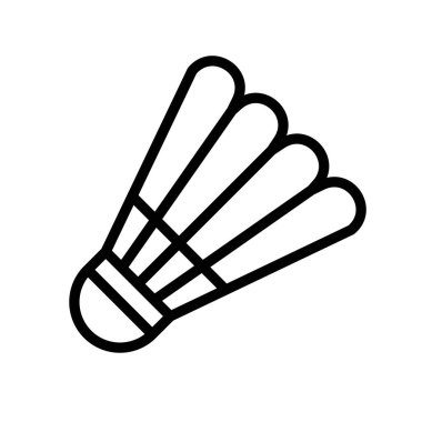 Shuttlecock simgesi doğrusal logo işaretleri web için siyah ve beyaz olarak belirlendi