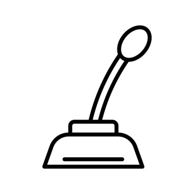 Hoparlör Mikrofon simgesi doğrusal logo işaretleri web için siyah beyaz olarak belirlendi