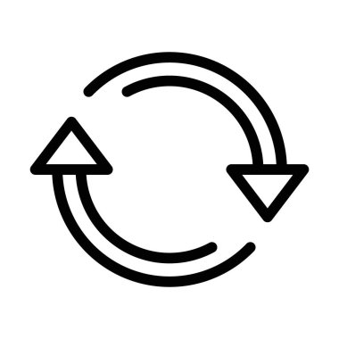 Web için siyah ve beyaz olarak eşzamanlama simgesi doğrusal logo işareti koleksiyonu