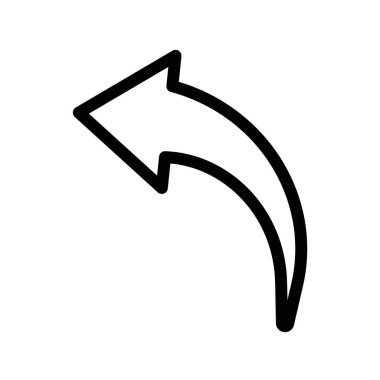 Oku geri al simgesi doğrusal logo işareti web için siyah ve beyaz olarak belirlendi