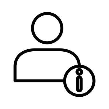 Kullanıcı bilgi simgesi doğrusal logo işareti web için siyah beyaz koleksiyonu