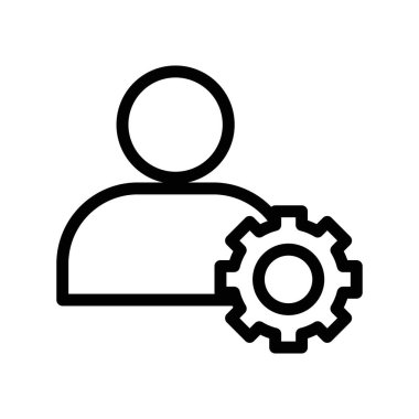 Kullanıcı Yönetimi Simgesi doğrusal logo işareti koleksiyonu web için siyah beyaz olarak ayarlandı