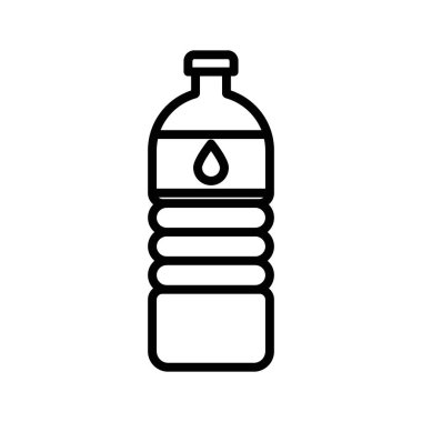 Su şişesi simgesi doğrusal logo işareti web için siyah ve beyaz koleksiyonu