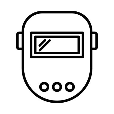 Kaynak kalkan kapağı simgesi doğrusal logo işareti web için siyah ve beyaz olarak belirlendi