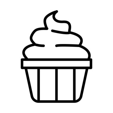 Yoğurt simgesi doğrusal logo işareti web için siyah beyaz olarak belirlendi