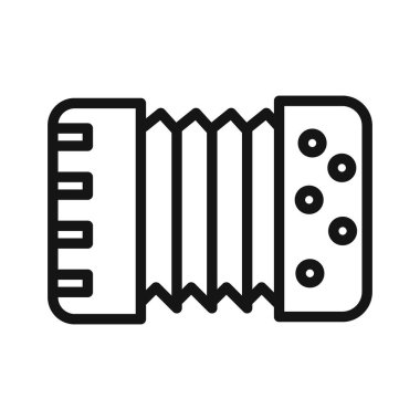 Akordeon simgesi vektör çizgisi logosu veya sembol koleksiyon taslak biçimi