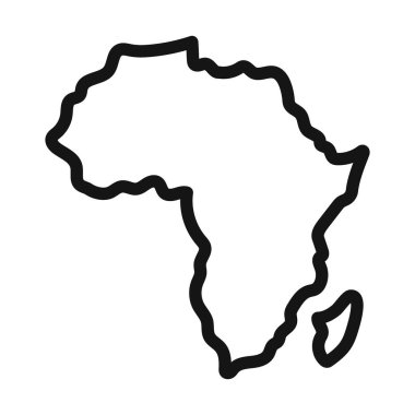 Afrika haritası simge vektör çizgisi logosu veya sembol koleksiyon özet biçimi