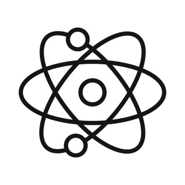 atom bilimsel ikon vektör çizgisi logosu veya sembol koleksiyon özet biçimi