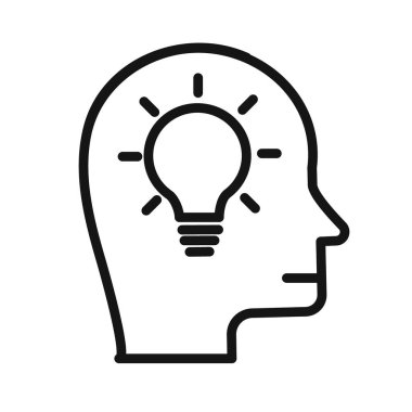 Beyin fikri simgesi vektör çizgisi logosu veya sembol koleksiyon özet biçimi