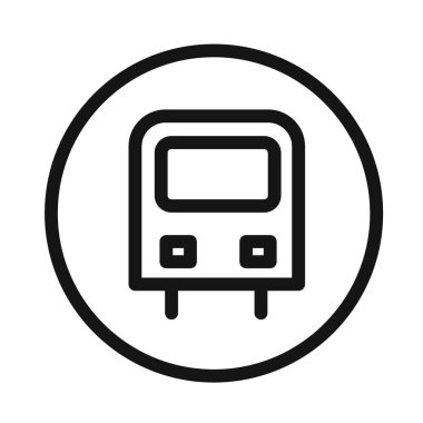 bus işaret simgesi vektör çizgisi logosu veya sembol koleksiyon özet biçimi