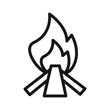 Kamp ateşi ikon vektör çizgisi logosu veya sembol koleksiyon özet biçimi