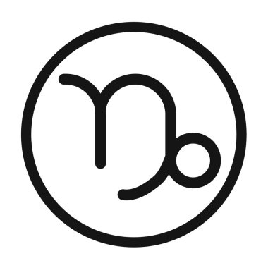 Oğlak burcu burcu simge vektör çizgisi logosu veya sembol kümesi koleksiyon taslak biçimi