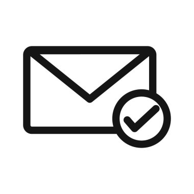 ileti ikon vektör çizgisi logo işaretini veya sembol koleksiyon özet biçimini kontrol et