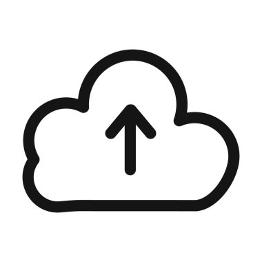 Bulut gönderme simgesi vektör çizgisi logosu veya sembol koleksiyon taslak biçimi