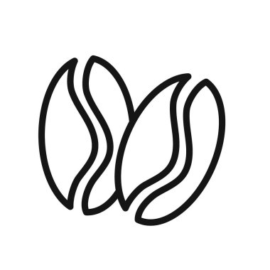 Kahve çekirdeği simgesi vektör çizgisi logosu veya sembol kümesi koleksiyon taslak biçimi