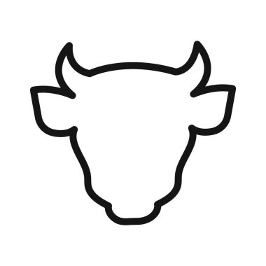 inek başı ikon vektör çizgisi logosu veya sembol koleksiyon taslak biçimi