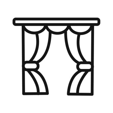 perde simge vektör çizgisi logosu veya sembol koleksiyon taslak biçimi