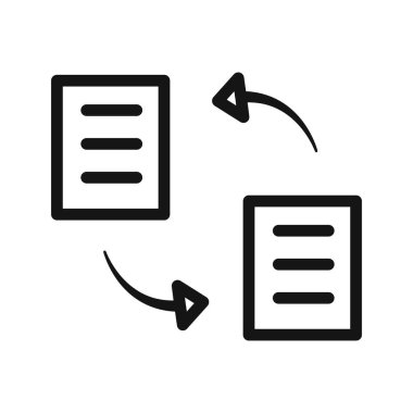 Veri eşzamanlama simgesi vektör çizgisi logosu veya sembol koleksiyon özet biçimi