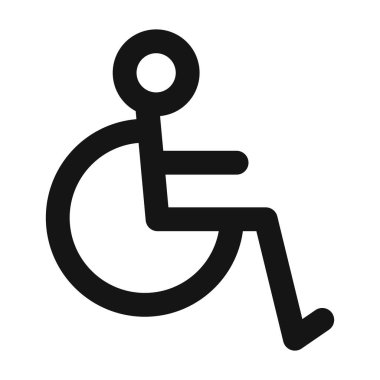 Özürlü Tekerlek Sandalyesi Simge vektör çizgisi logosu veya sembol koleksiyon özet biçimi
