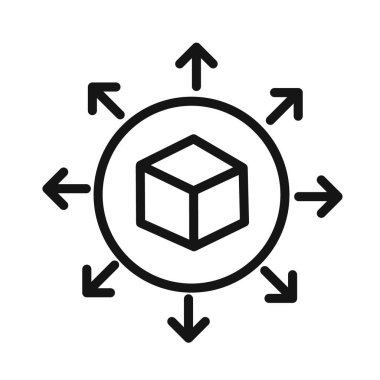 dağıtım simgesi vektör çizgisi logo işareti veya sembol koleksiyon özet biçimi