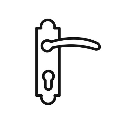 Kapı tokmağı simgesi vektör çizgisi logosu veya sembol koleksiyon taslak biçimi