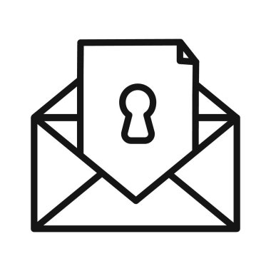 E- posta güvenliği anahtar vektör çizgisi logo işareti ya da sembol koleksiyon özet biçimi