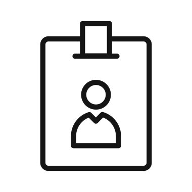 Çalışanların kimlik kartı simgesi vektör çizgisi logosu veya sembol koleksiyon özet biçimi