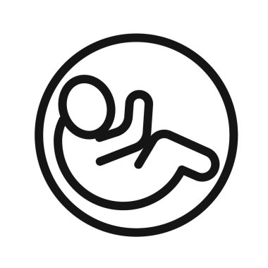 Embriyo Çocuk simgesi vektör çizgisi logosu veya sembol koleksiyon taslak biçimi