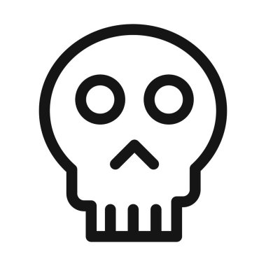 Şeytani kafatası ikonu vektör çizgisi logosu veya sembol koleksiyon özet biçimi