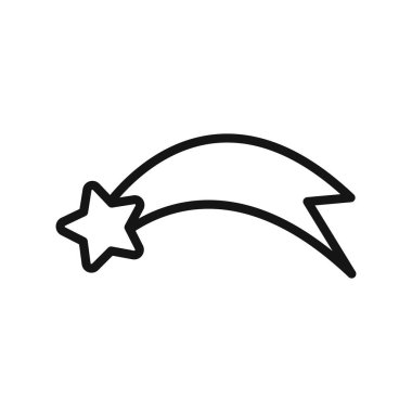 Düşen Yıldız Simgesi vektör çizgisi logosu veya sembol koleksiyon taslak biçimi