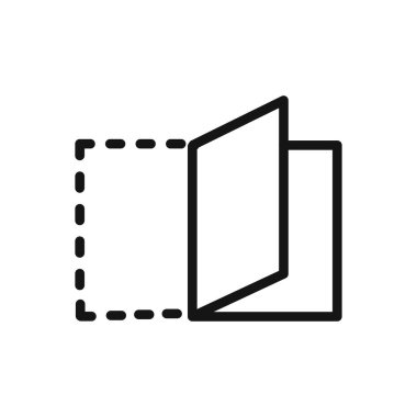 Katlanmış Kağıt Simgesi vektör çizgisi logosu veya sembol koleksiyon taslak biçimi