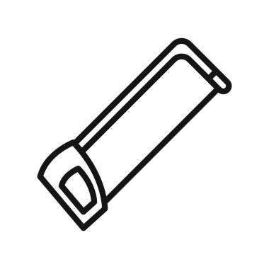 Demir testeresi simgesi vektör çizgisi logosu veya sembol koleksiyon taslak biçimi