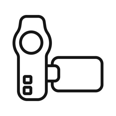 Handy Cam Simgesi vektör çizgisi logosu veya sembol koleksiyon taslak biçimi