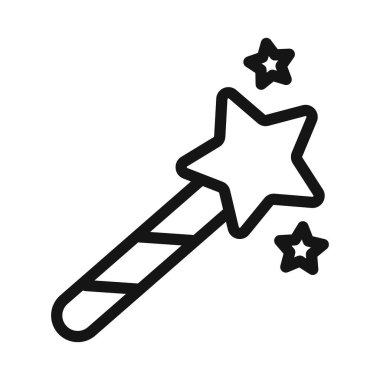 sihirli çubuk simgesi vektör çizgisi logosu veya sembol koleksiyon özet biçimi