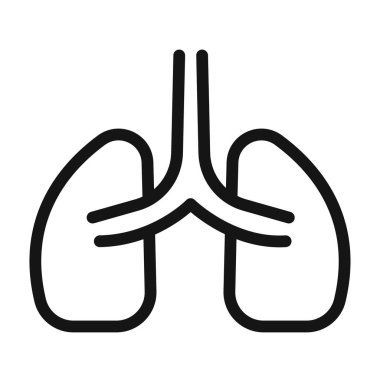 Ciğerler Simge vektör çizgisi logosu veya sembol koleksiyon taslak biçimi