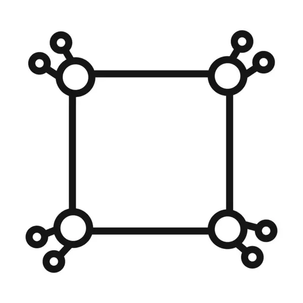 stock vector Cyclobutane molecular formula icon vector line logo mark or symbol set collection outline style