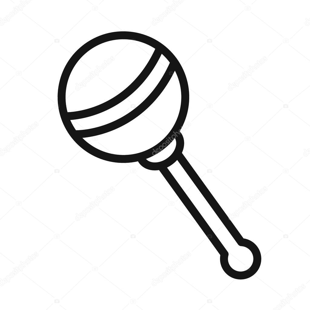 Baby rattle icon vector line logo mark or symbol set collection outline style