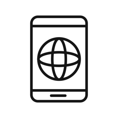 mobil internet simgesi vektör çizgisi logosu ya da sembol koleksiyon özet biçimi