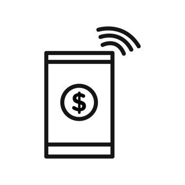 NFC kablosuz ödeme ikonu vektör çizgisi logosu veya sembol koleksiyon özet biçimi