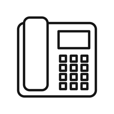Ofis Telefonu simgesi vektör çizgisi logosu veya sembol koleksiyon özet biçimi
