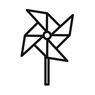 kağıt Windmill ikon vektör çizgisi logo işareti veya sembol koleksiyon özet biçimi