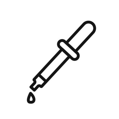 pipette simgesi vektör çizgisi logosu veya sembol koleksiyon özet biçimi