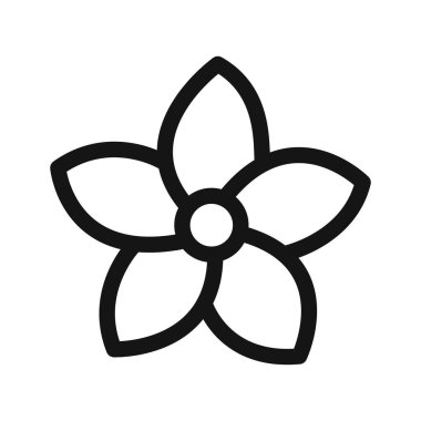 plumeria ikon vektör çizgisi logosu veya sembol koleksiyon taslak biçimi