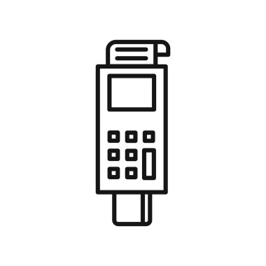 pos terminal simge vektör çizgisi logo işareti veya sembol koleksiyon özet biçimi